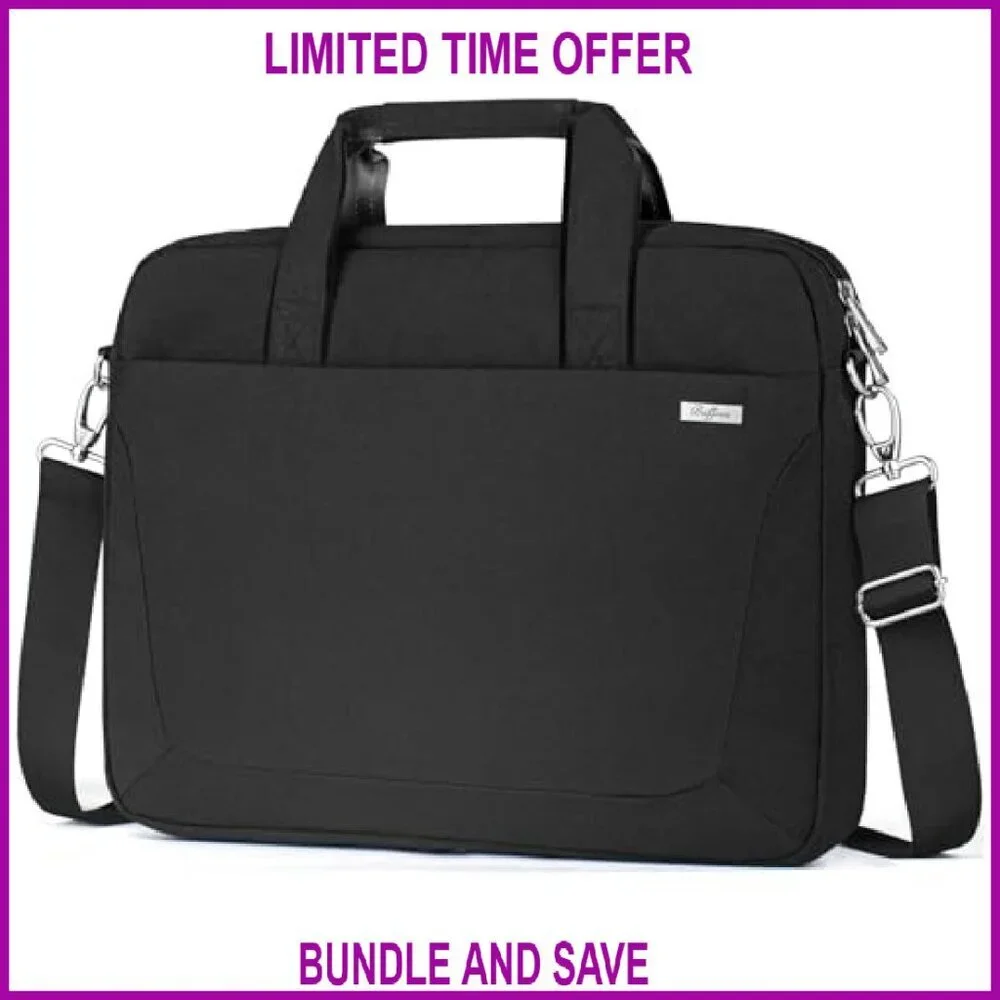 Waterproof Laptop Messenger Bag 17.3 Inch Padded Compartment Shoulder Briefcase